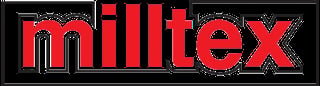 Milltex logo with red text on black background